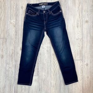Hydraulic dark wash cropped jean capris size 9/10